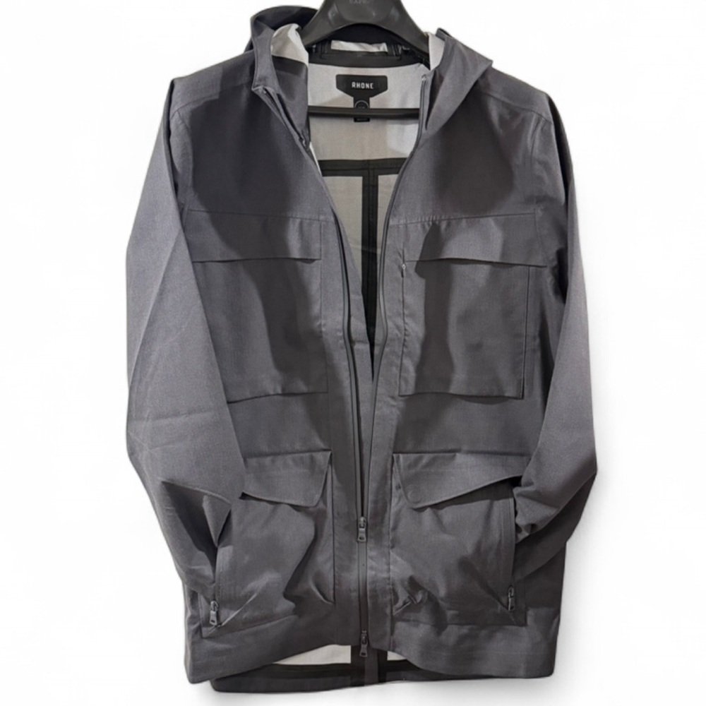 RHONE Grey Commuter Water Resistant Hooded Field Coat Size Men’s Medium (NWT) - Picture 4 of 10
